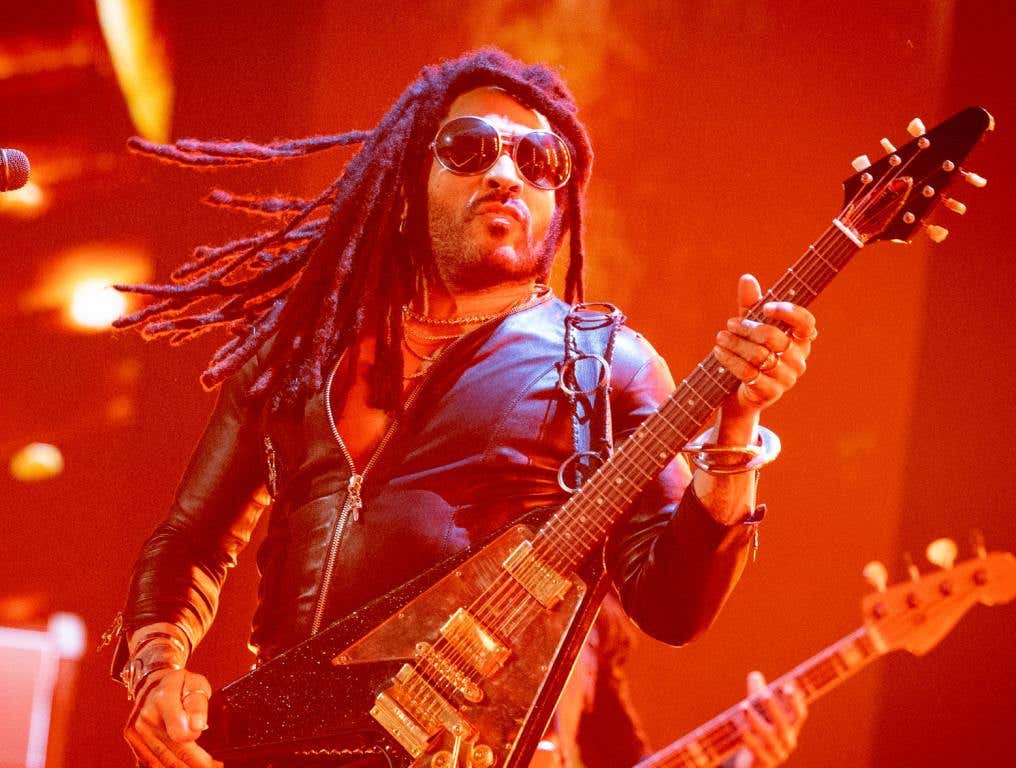 Lenny Kravitz performing on stage