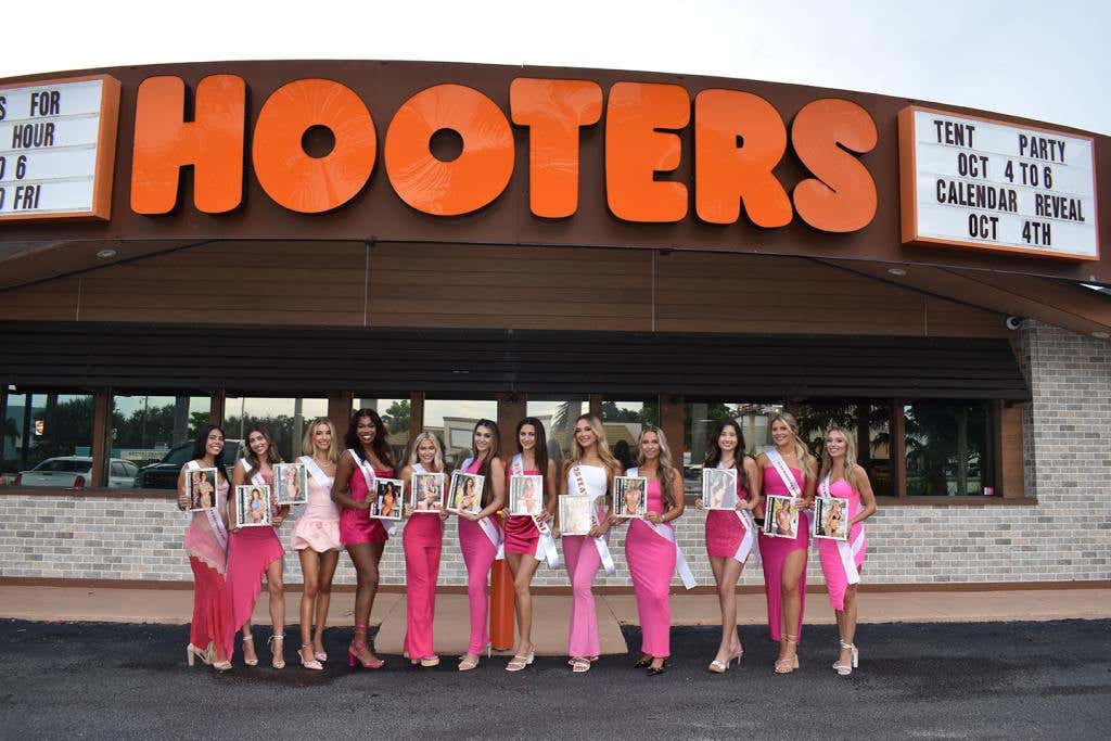 Hooters of Fort Myers Girls for 2025 calendar launch party