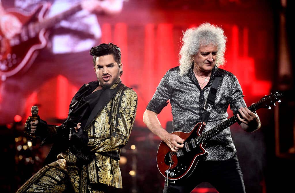 Adam Lambert and Brian May of Queen in concert at The Forum on July 19, 2019 in Inglewood, California