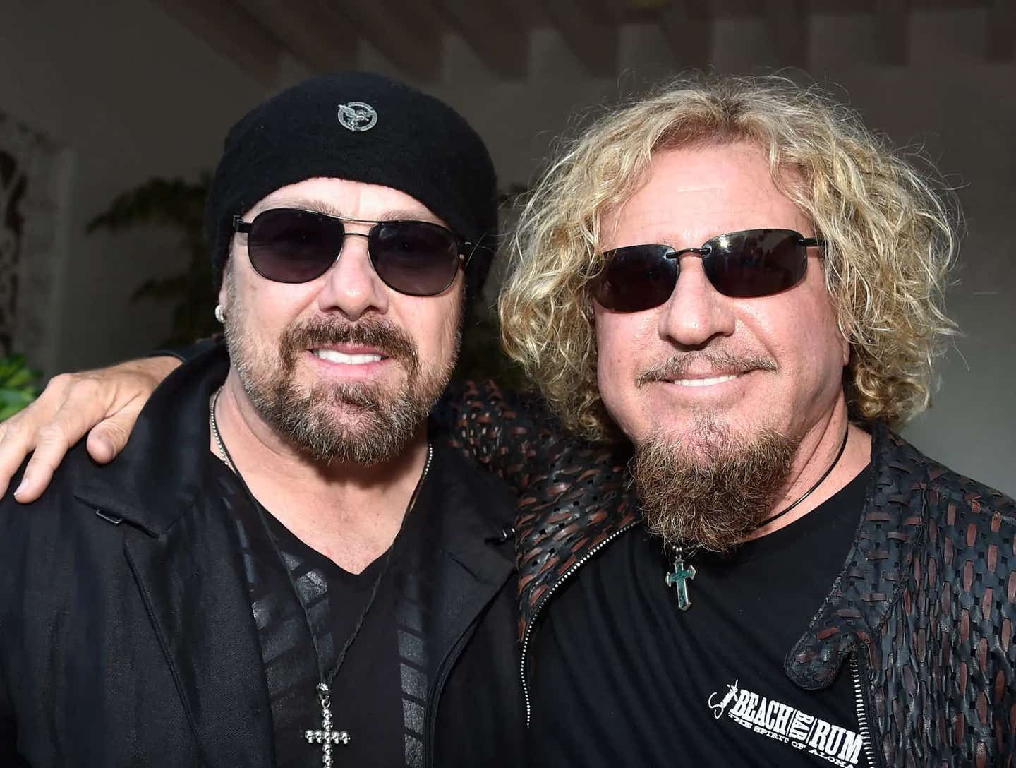 Musicians Jason Bonham and Sammy Hagar attend the 2014 Classic Rock Awards Launch Party at British Consul Generals Residence on August 13, 2014 in Los Angeles, California.