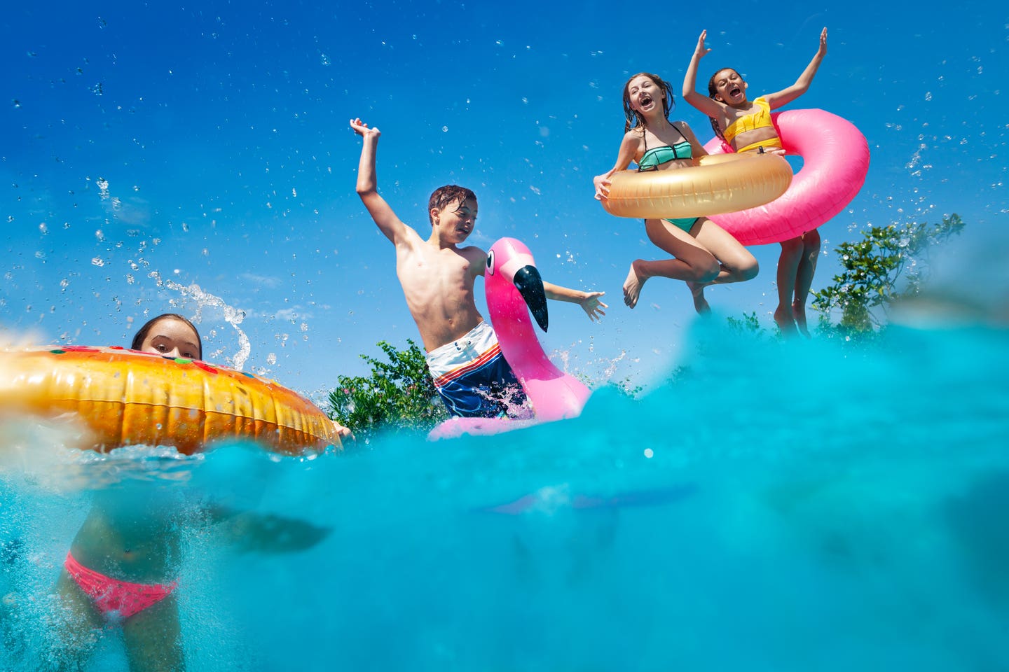 Group Of People In Swimming Pool