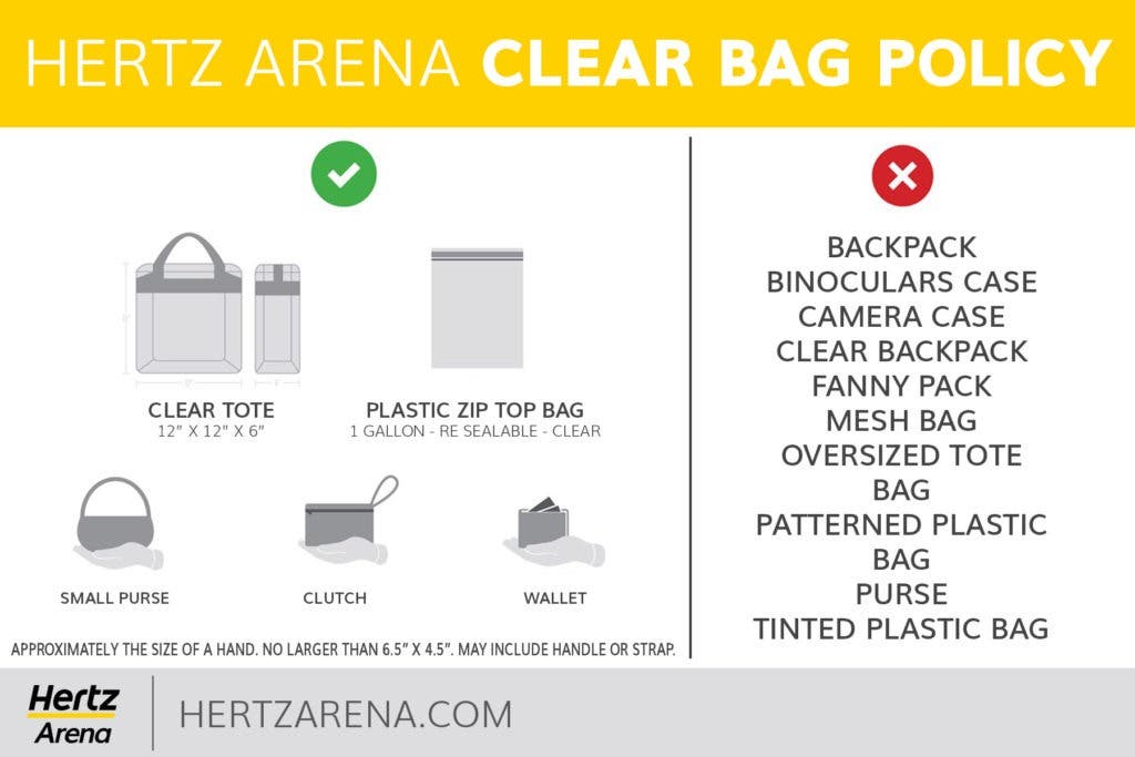 Hertz Arena Clear Bag Policy