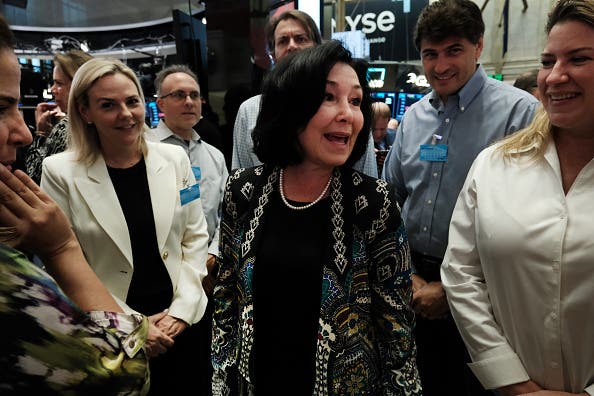 Oracle Corp. CEO Safra Catz walks on the floor of the New York Stock Exchange