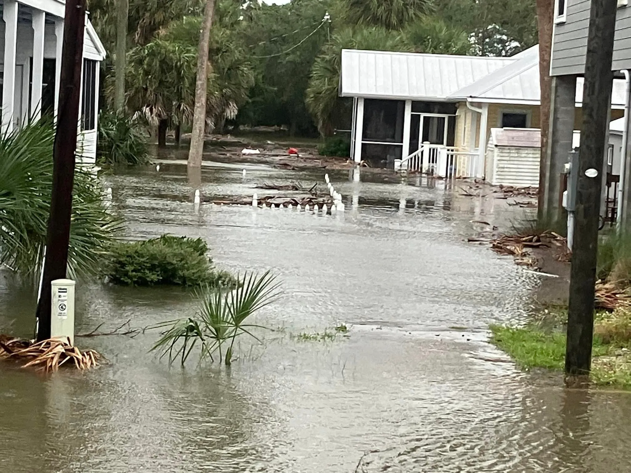 Flooding from Hurricane Idalia in Cedar Key, Florida