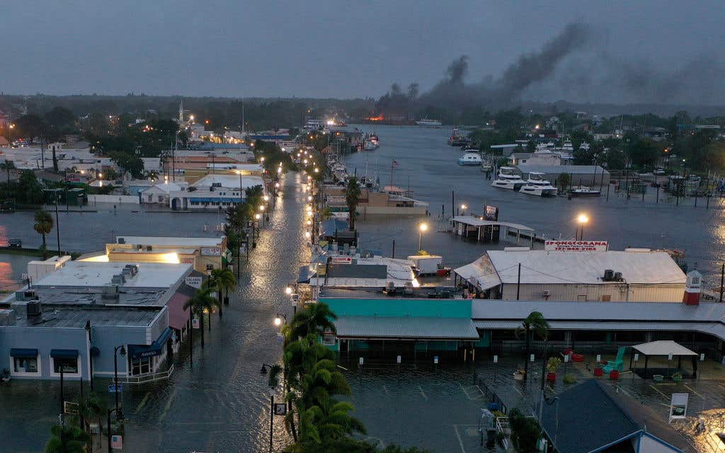 Flooding from Hurricane Idalia in Cedar Key, Florida