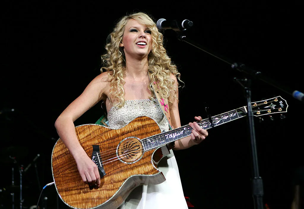 Singer/songwriter Taylor Swift performs onstage during the 42nd Annual Academy Of Country Music Awards All-Star Jam held at the MGM Grand Conference Center on May 15, 2007 in Las Vegas, Nevada. What's your favorite Taylor Swift album?