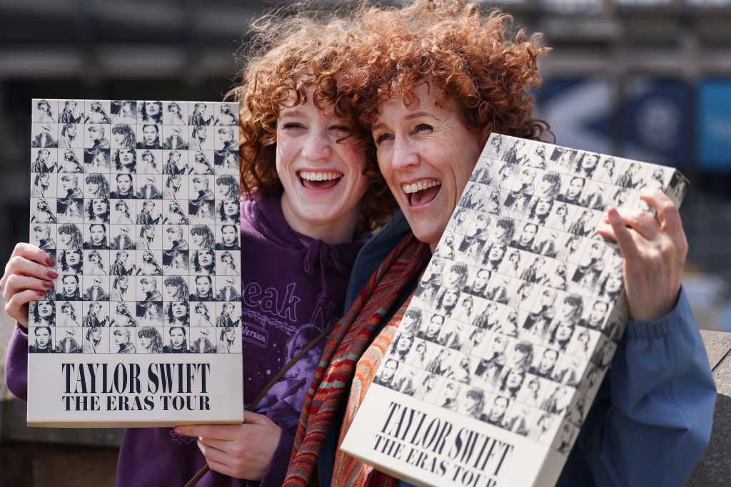 Taylor Swift fans queue outside Murrayfield stadium ahead of tomorrow nights concert on June 06, 2024 in Edinburgh, Scotland.  Taylor Swift's Eras World Tour plays 15 dates across Scotland, Wales and England this June and August. Her fans, known as Swifties, had made the superstar $200 million in Eras merchandise sales as of November 2023.  