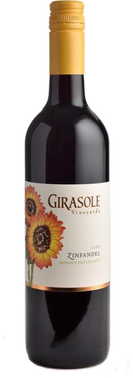 Single bottle of Girasole Zinfandel for red white and BBQ wines