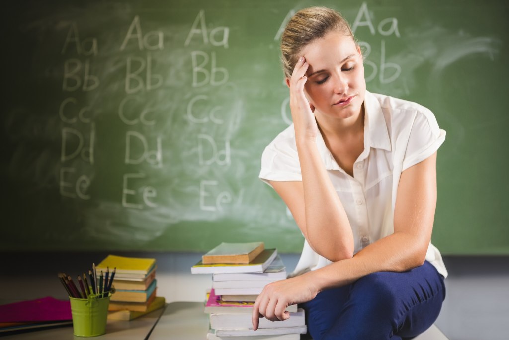 Woman wondering why she chose to pursue a teaching career