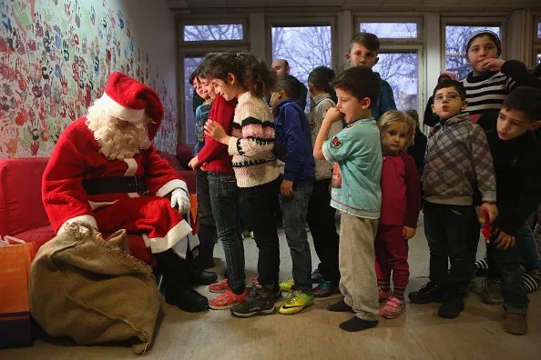 Santa Claus Visits Migrants Shelter